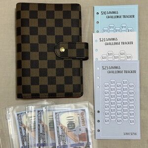 Brown Checkered A6 Planer - Budget Binder Set